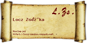 Locz Zsóka névjegykártya